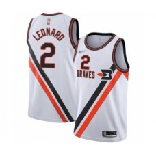 Men's Los Angeles Clippers #2 Kawhi Leonard Authentic White Hardwood Classics Finished Basketball Stitched Jersey