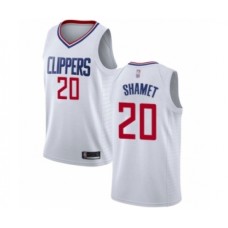 Men's Los Angeles Clippers #20 Landry Shamet Authentic White Basketball Jersey - Association Edition