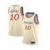 Men's Philadelphia 76ers #10 Maurice Cheeks Swingman Cream Basketball Stitched Jersey - 2019 20 City Edition