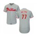 Men's Philadelphia Phillies #77 Adonis Medina Grey Road Flex Base Authentic Collection Baseball Player Stitched Jersey