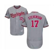 Men's Washington Nationals #17 Andrew Stevenson Grey Road Flex Base Authentic Collection 2019 World Series Champions Baseball Stitched Jersey