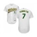 Men's Oakland Athletics #7 Cliff Pennington White Home Flex Base Authentic Collection Baseball Jersey