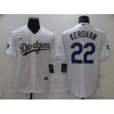 Men's Nike Los Angeles Dodgers #22 Clayton Kershaw White Champions Authentic Stitched Jersey