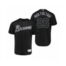 Men's Atlanta Braves #26 Mike Foltynewicz High Foltage Black 2019 Players Weekend Authentic Stitched Jersey