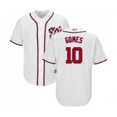 Men's Washington Nationals #10 Yan Gomes Replica White Home Cool Base Baseball Jersey