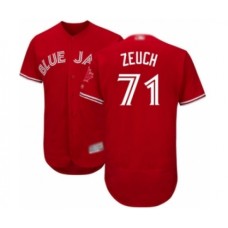 Men's Toronto Blue Jays #71 T.J. Zeuch Scarlet Alternate Flex Base Authentic Collection Alternate Baseball Player Stitched Jersey