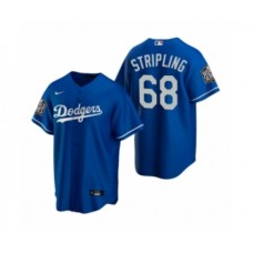 Men's Los Angeles Dodgers #68 Ross Stripling Royal 2020 World Series Replica Stitched Jersey