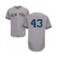 Men's New York Yankees #43 Jonathan Loaisiga Grey Road Flex Base Authentic Collection Baseball Player Stitched Jersey