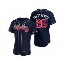 Men's Atlanta Braves #26 Mike Foltynewicz Nike Navy Authentic 2020 Alternate Stitched Jerseys