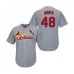 Men's St. Louis Cardinals #48 Harrison Bader Replica Grey Road Cool Base Baseball Jersey