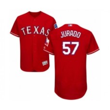 Men's Texas Rangers #57 Ariel Jurado Red Alternate Flex Base Authentic Collection Baseball Player Stitched Jersey