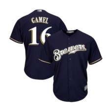 Men's Milwaukee Brewers #16 Ben Gamel Replica White Home Cool Base Baseball Jersey