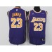 Men's Los Angeles Lakers #23 LeBron James Authentic Purple Stitched Jerseys