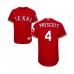 Men's Texas Rangers #4 Dak Prescott Red Alternate Flex Base Authentic Collection Baseball Jersey