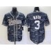 Men's New York Yankees #3 Babe Ruth Numbre Grey Camo Cool Base Stitched Baseball Jersey