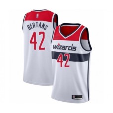 Men's Washington Wizards #42 Davis Bertans Authentic White Basketball Stitched Jersey - Association Edition