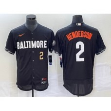 Men's Nike Baltimore Orioles #2 Gunnar Henderson Number Black 2023 City Connect Flex Base Stitched Jersey