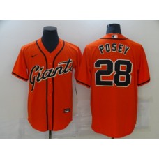 Men's San Francisco Giants #28 Buster Posey Orange Alternate Flex Base Authentic Collection Stitched Jersey