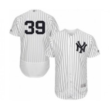 Men's New York Yankees #39 Mike Tauchman White Home Flex Base Authentic Collection Baseball Player Stitched Jersey