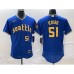 Men's Seattle Mariners #51 Ichiro Suzuki Number Blue 2023 City Connect Flex Base Stitched Jersey 1