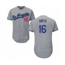 Men's Los Angeles Dodgers #16 Will Smith Grey Road Flex Base Authentic Collection Baseball Player Stitched Jersey