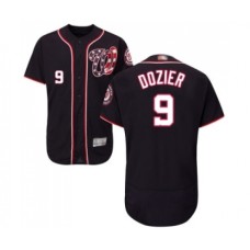 Men's Washington Nationals #9 Brian Dozier Navy Blue Alternate Flex Base Authentic Collection Baseball Jersey