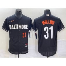 Men's Baltimore Orioles #31 Cedric Mullins Number Black 2023 City Connect Flex Base Stitched Jersey