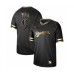 Men's Milwaukee Brewers #9 Manny Pina Authentic Black Gold Fashion Baseball Stitched Jersey