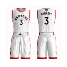 Men's Toronto Raptors #3 OG Anunoby Swingman White 2019 Basketball Finals Bound Suit Jersey - Association Edition