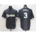 Men's Chicago White Sox #3 Harold Baines Replica Black Alternate Home Cool Base Stitched Jersey