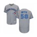 Men's Toronto Blue Jays #58 Tim Mayza Grey Road Flex Base Authentic Collection Baseball Player Stitched Jersey