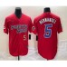 Men's Puerto Rico Baseball #5 Enrique Hernandez Number 2023 Red World Classic Stitched Jersey