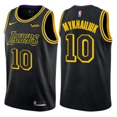 Men's Nike Los Angeles Lakers #10 Sviatoslav Mykhailiuk Swingman Black City Edition NBA Jersey