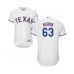 Men's Texas Rangers #63 Taylor Hearn White Home Flex Base Authentic Collection Baseball Player Stitched Jersey