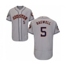 Men's Houston Astros #5 Jeff Bagwell Grey Road Flex Base Authentic Collection 2019 World Series Bound Baseball Stitched Jersey