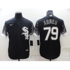 Men's Chicago White Sox #79 Jose Abreu Black Gradient Sleeves Stitched Baseball Jersey