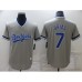 Men's Nike Los Angeles Dodgers #7 Julio Urias Gray Throwback Stitched Jersey