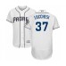 Men's San Diego Padres #37 Joey Lucchesi White Home Flex Base Authentic Collection Baseball Player Stitched Jersey