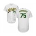 Men's Oakland Athletics #75 James Kaprielian White Home Flex Base Authentic Collection Baseball Player Stitched Jersey