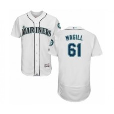 Men's Seattle Mariners #61 Matt Magill White Home Flex Base Authentic Collection Baseball Player Stitched Jersey