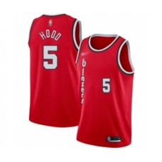 Men's Portland Trail Blazers #5 Rodney Hood Authentic Red Hardwood Classics Basketball Stitched Jersey