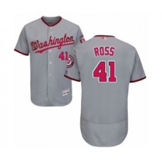 Men's Washington Nationals #41 Joe Ross Grey Road Flex Base Authentic Collection Baseball Player Stitched Jersey