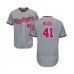 Men's Washington Nationals #41 Joe Ross Grey Road Flex Base Authentic Collection Baseball Player Stitched Jersey