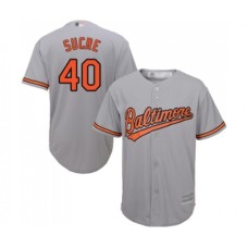 Men's Baltimore Orioles #40 Jesus Sucre Replica Grey Road Cool Base Baseball Jersey