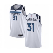 Men's Minnesota Timberwolves #31 Keita Bates-Diop Authentic White Basketball Jersey - Association Edition