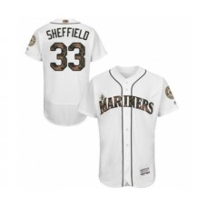 Men's Seattle Mariners #33 Justus Sheffield Authentic White 2016 Memorial Day Fashion Flex Base Baseball Player Stitched Jersey