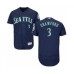 Men's Seattle Mariners #3 J.P. Crawford Navy Blue Alternate Flex Base Authentic Collection Baseball Player Stitched Jersey