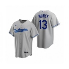 Men's Los Angeles Dodgers #13 Max Muncy Nike Gray Replica Road Stitched Jersey