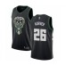 Men's Milwaukee Bucks #26 Kyle Korver Authentic Black Basketball Stitched Jersey - Statement Edition