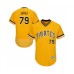 Men's Pittsburgh Pirates #79 Williams Jerez Gold Alternate Flex Base Authentic Collection Baseball Player Stitched Jersey